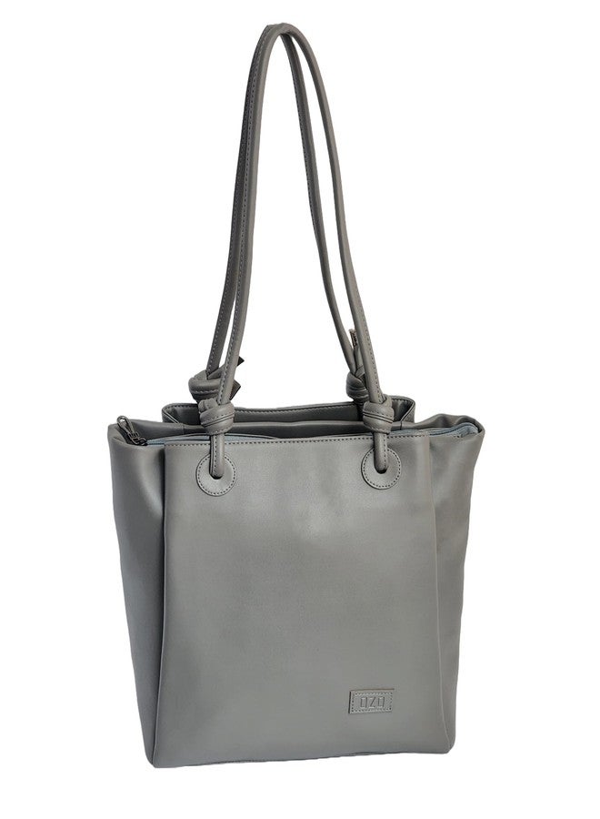 OZO Handbags for Women Fashion Ladies Faux Leather Purse Handbag (Grey) - Image 1