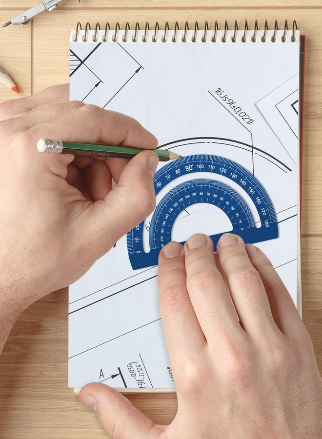 Honagu Triangular Ruler Set, 8 Pieces/2 Sets Aluminum Alloy Ruler, Metal Drafting Ruler, Geometric Protractor for Students, Draftsmen, Engineers, School Office Supplies (Blue+Purple) - Image 4