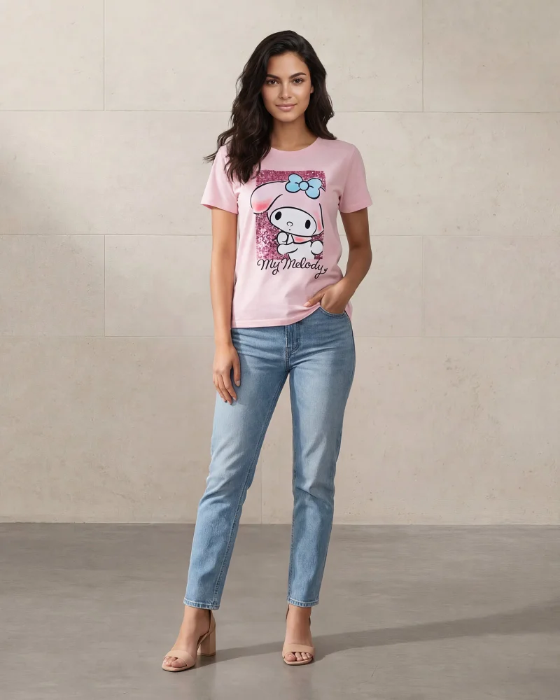 Redtag Women Pink Printed T-Shirt
