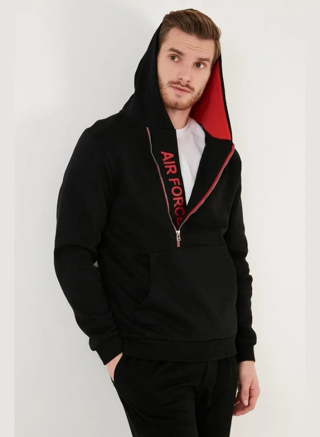 Buratti  Buratti Kangaroo Pocket Zip-Up Hooded Slim Fit Sweatshirt for Men 575707 for Men | Best Price UAE