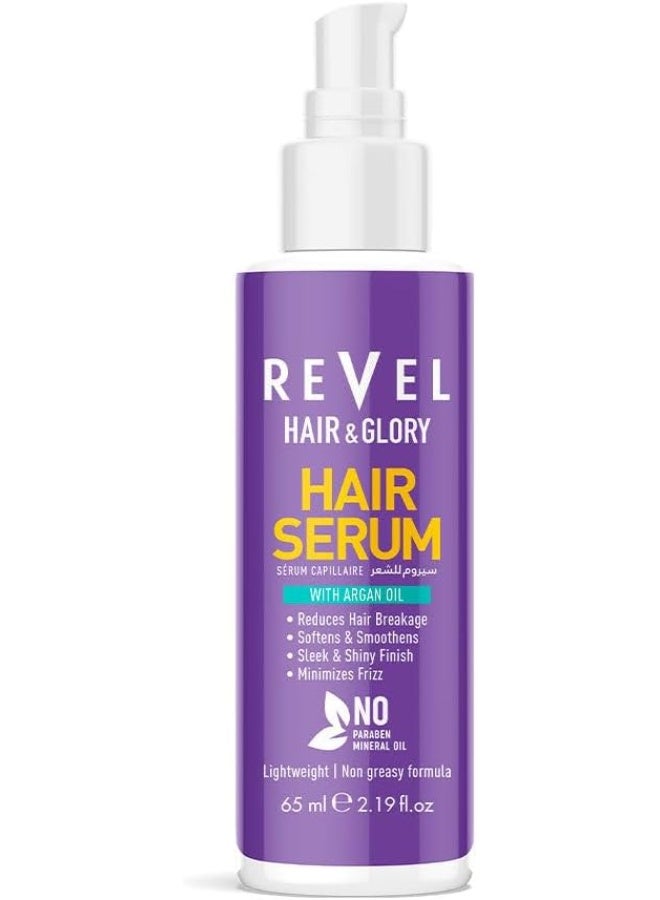 Revel Hair & Glory Purple Argan Oil Hair Serum 65 ML For Men & Women - Image 1