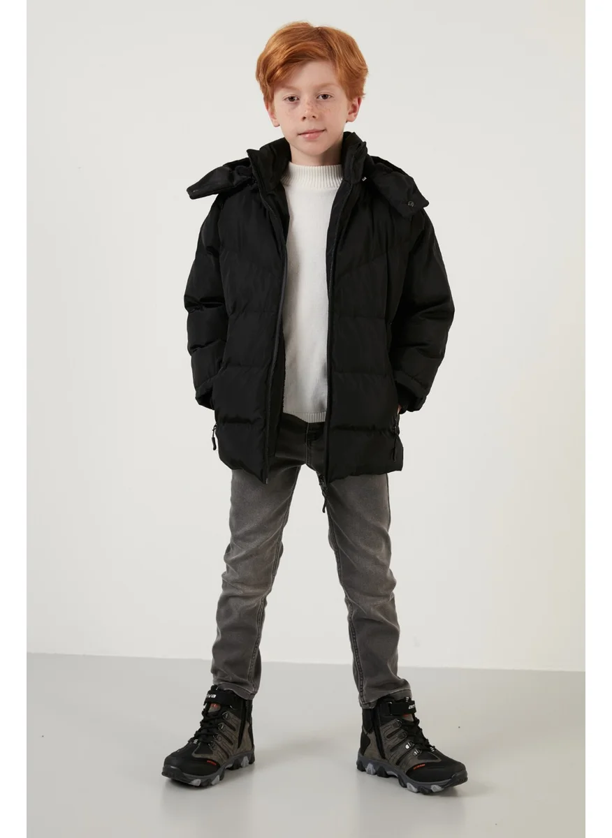 Lela Plush Lined Removable Hooded Winter Coat with Pockets Boys' Coat 5761587