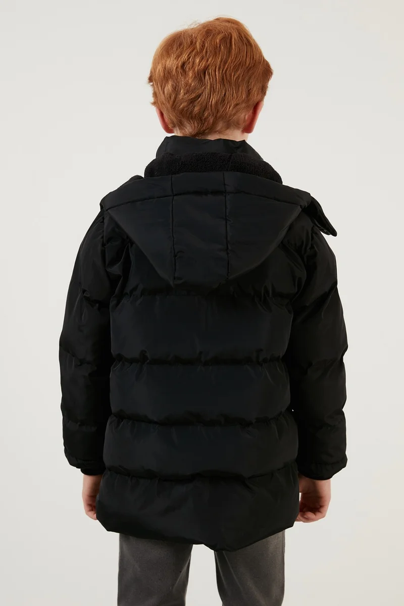 Lela Plush Lined Removable Hooded Winter Coat with Pockets Boys' Coat 5761587