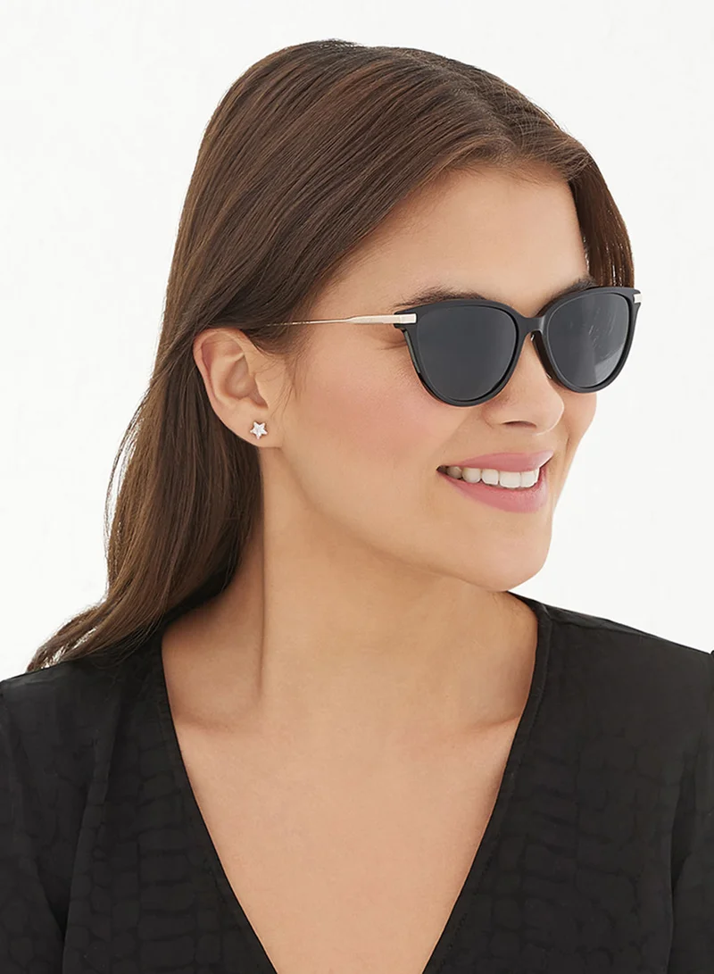 30Sundays Lily,Women Sunglasses, Cat Eye Sunglasses, UV Protection: UV400 (Black,Black)