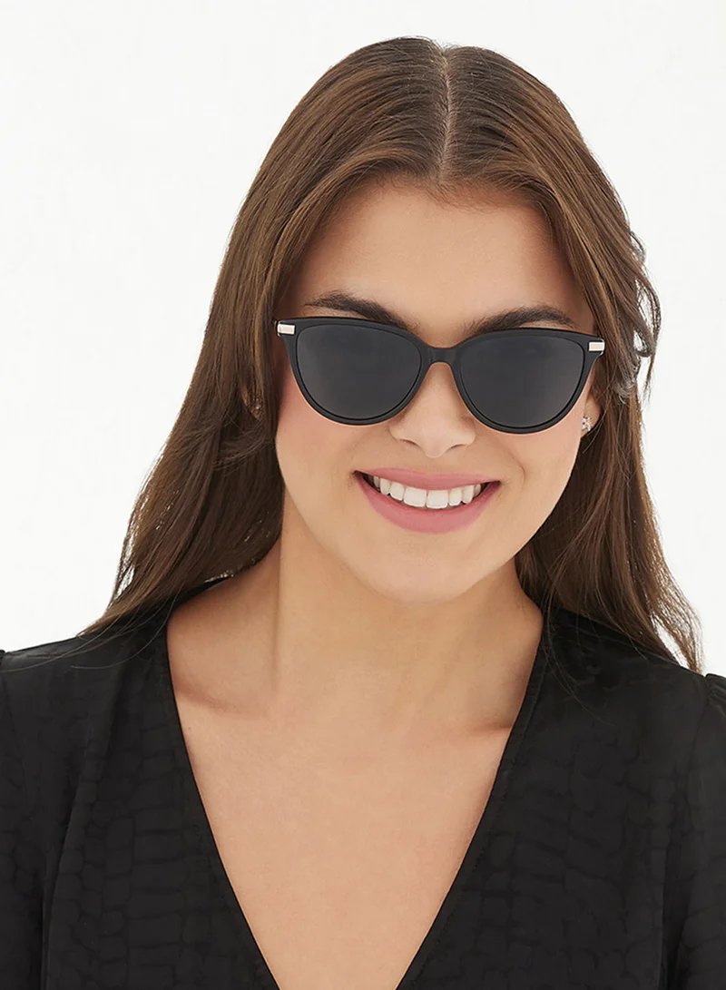 30Sundays Lily,Women Sunglasses, Cat Eye Sunglasses, UV Protection: UV400 (Black,Black)