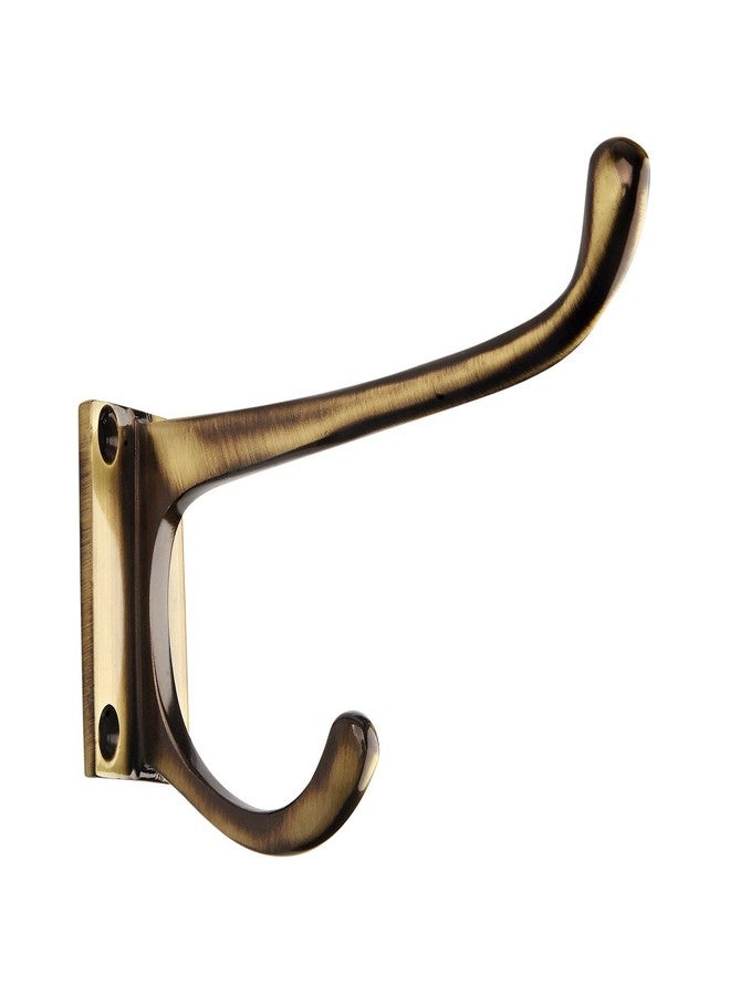 HOBKNOBS (Single Antique Brass 10 cm Wall/Wooden Mounted Square Base Hook Hanger - Brownish Gold - Image 1