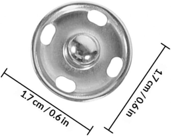 BATHVEVE 50pcs 17mm Silver Brass Snap Buttons for Sewing Clothing and Handbags, Invisible Metal Fasteners for DIY Dress, Shirt, and Jacket Accessories - Image 2