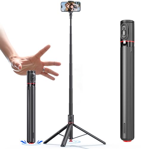 Kratos K15 Auto Open Long Selfie Stick Tripod Stand 69"/177cm, 360° Rotatable, One Piece Design Portable Travel Tripod for Vlog/Video Recording, Auto Pop Open for Hands-Free Photo & Live Video Shoot - Image 1