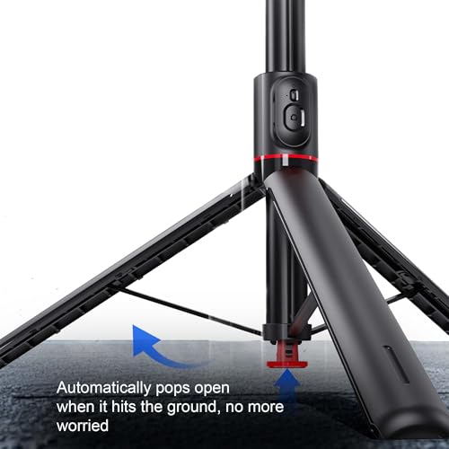 Kratos K15 Auto Open Long Selfie Stick Tripod Stand 69"/177cm, 360° Rotatable, One Piece Design Portable Travel Tripod for Vlog/Video Recording, Auto Pop Open for Hands-Free Photo & Live Video Shoot - Image 5
