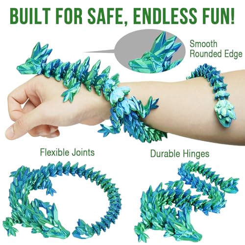 Olee Odee Small Dragon Eggs with Dragon Inside 3D Printed Surprise Funny Gifts for Kids Articulated Dragon Fidget Toys for Adults Executive Desk Toys Office Room Dcor Christmas Green - Image 5