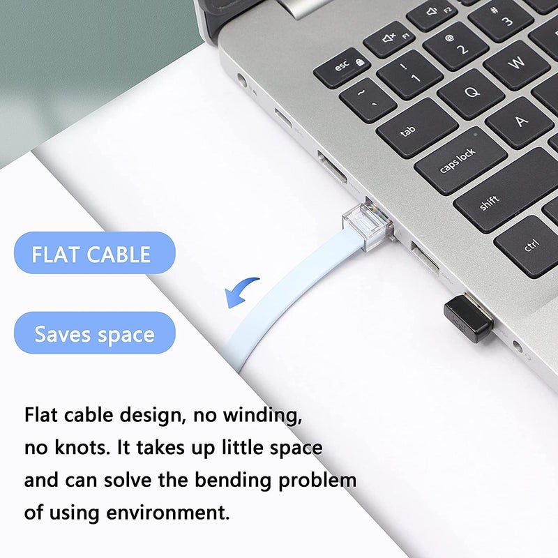 Tobo كابل وحدة التحكم RJ45 إلى DB9، كابل RJ45 إلى RS232 أنثوي للمنفذ التسلسلي لوحدات التحكم والمعدات الأمنية - 1.5م TD-989C - Image 4