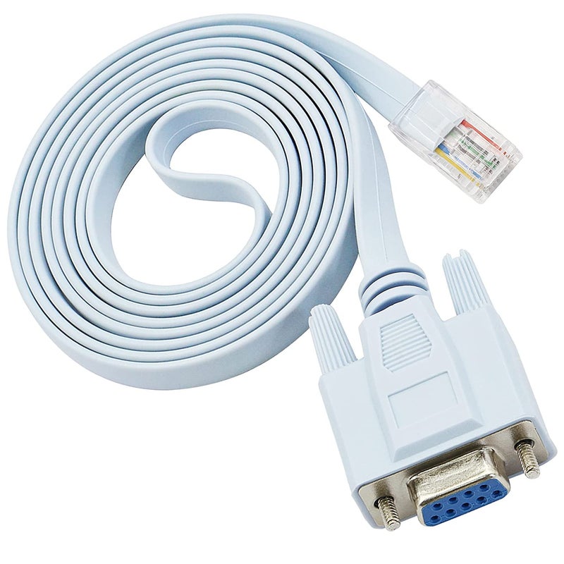 Tobo كابل وحدة التحكم RJ45 إلى DB9، كابل RJ45 إلى RS232 أنثوي للمنفذ التسلسلي لوحدات التحكم والمعدات الأمنية - 1.5م TD-989C - Image 1