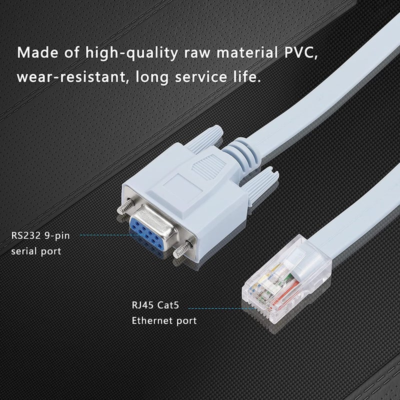 Tobo كابل وحدة التحكم RJ45 إلى DB9، كابل RJ45 إلى RS232 أنثوي للمنفذ التسلسلي لوحدات التحكم والمعدات الأمنية - 1.5م TD-989C - Image 5