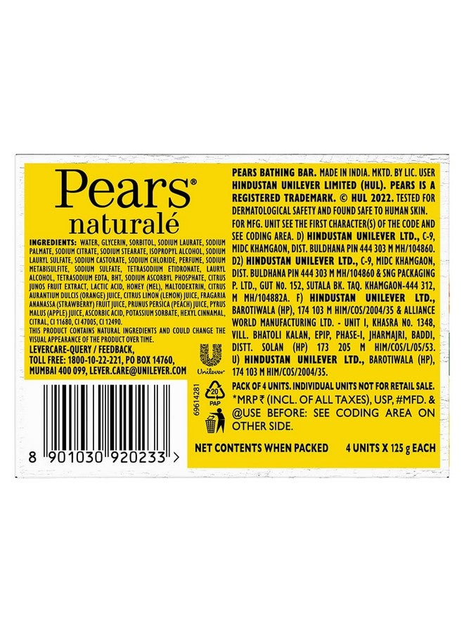 Pears Naturale Refreshing Vitamin C 4X125G Bathing Bar With Natural Vitamin C Extract | For Refreshed & Radiant Glowing Skin|With Goodness Of 100% Natural Ingredients - Image 2
