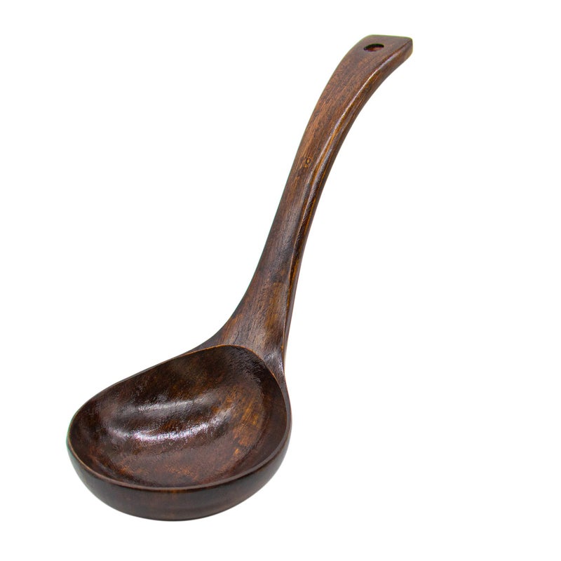 AUEAR Wooden Ladle Spoon Porridge Large Bamboo Soup Kitchen Scoop for Tool Brown