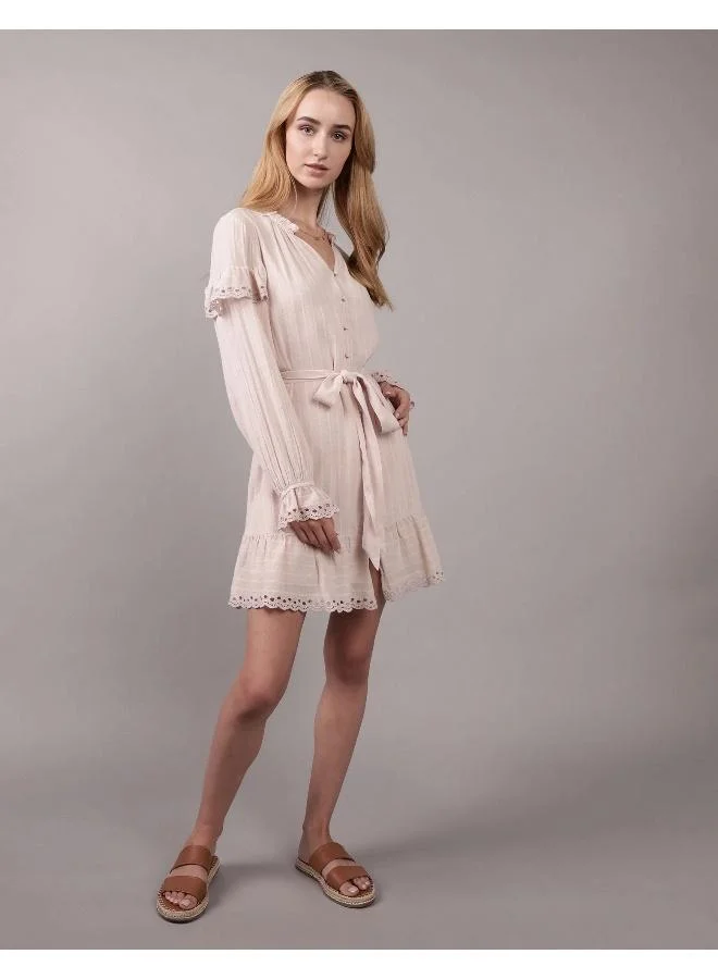 American Eagle Eyelet Trim Mini Dress