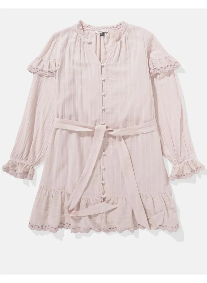 American Eagle Eyelet Trim Mini Dress