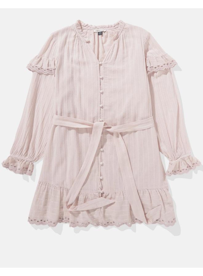 American Eagle Eyelet Trim Mini Dress - Image 3