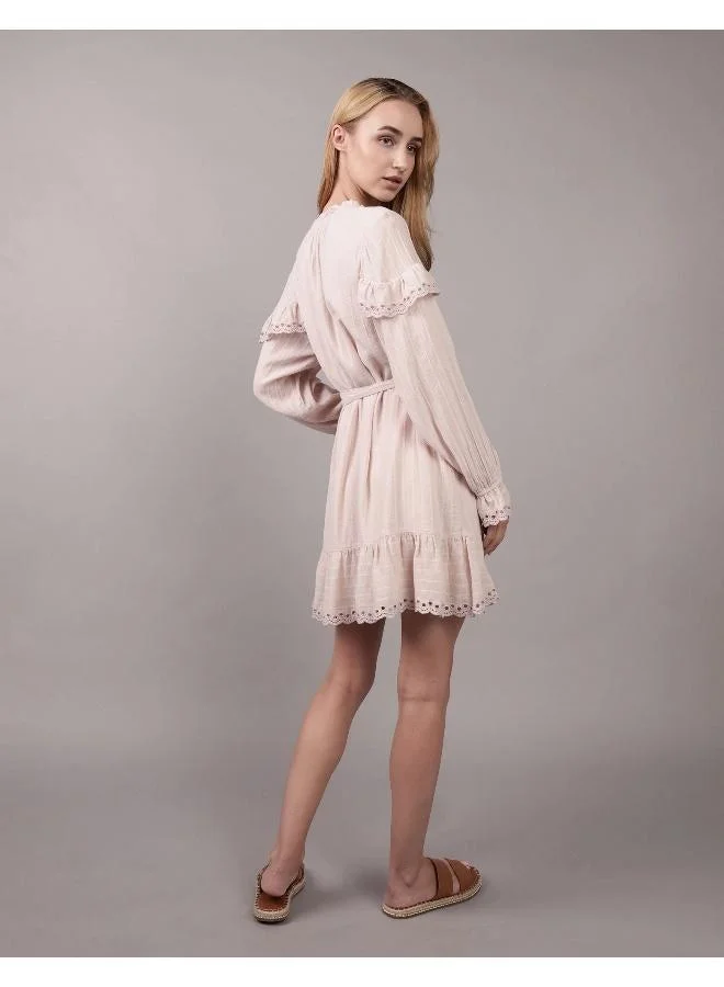 American Eagle Eyelet Trim Mini Dress