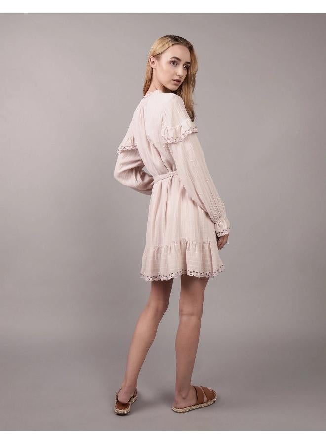 American Eagle Eyelet Trim Mini Dress - Image 4