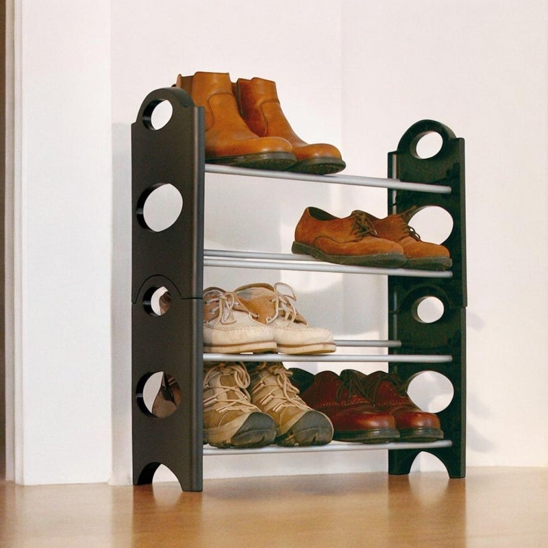 Go Hooked Go Hooked 4 Layer Plastic Shoe Rack for Home, Office, Hall and Living Room Durable Space Saving Compact Multi Purpose Sturdy Versatile Organize Modern Efficient Easy Assembly  - Image 1