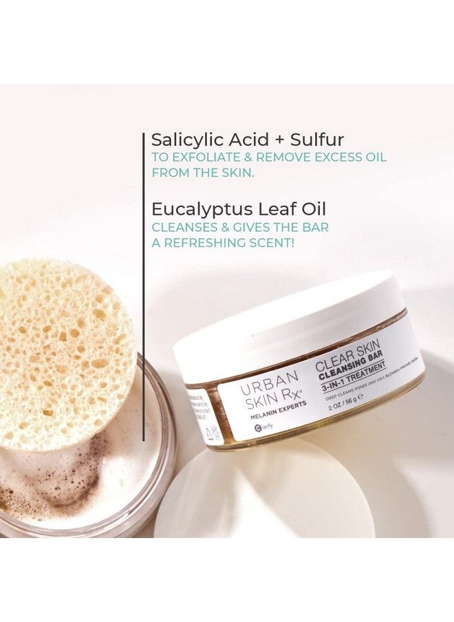 Urban Skin Rx - Clear Skin Cleansing Bar : 3In1 Daily Cleanser Exfoliator And Mask Removes Excess Oil And Improves Blemishes Formulated With Salicylic Acid Eucalyptus And Sulfur : 20 Oz - Image 1