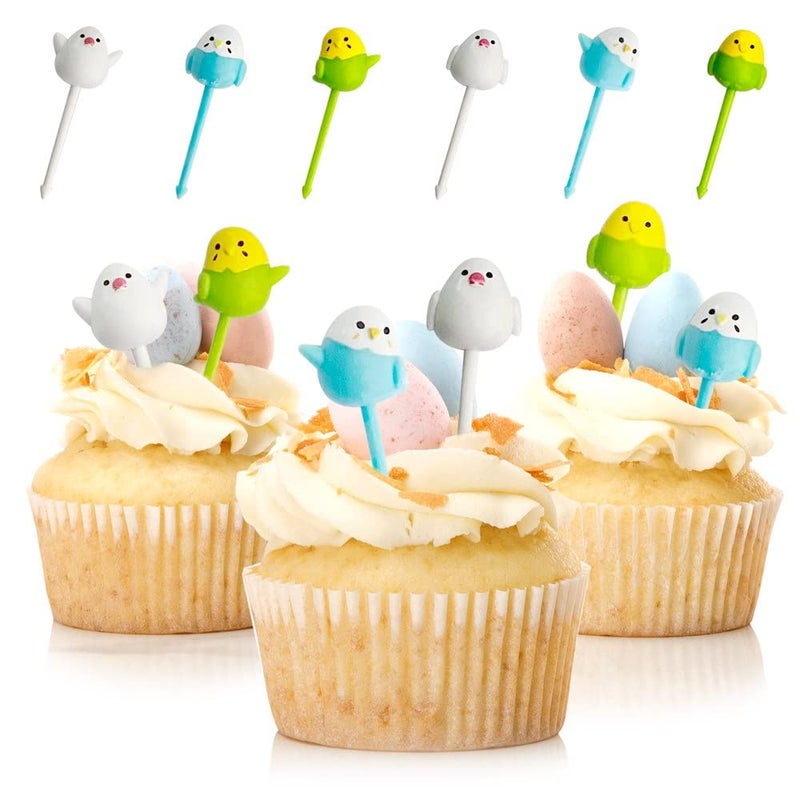 GET FRESH Animal Food Picks for Kids - 18-pcs Cute Bird Fruit Food Picks Set for Kids Toddlers Lunch Box Decoration - Animal Bento Deco Children Toothpicks - Reusable Easter Chicken Kids Toothpicks - Image 1