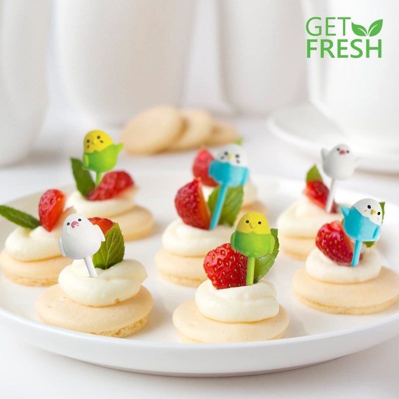 GET FRESH Animal Food Picks for Kids - 18-pcs Cute Bird Fruit Food Picks Set for Kids Toddlers Lunch Box Decoration - Animal Bento Deco Children Toothpicks - Reusable Easter Chicken Kids Toothpicks - Image 5
