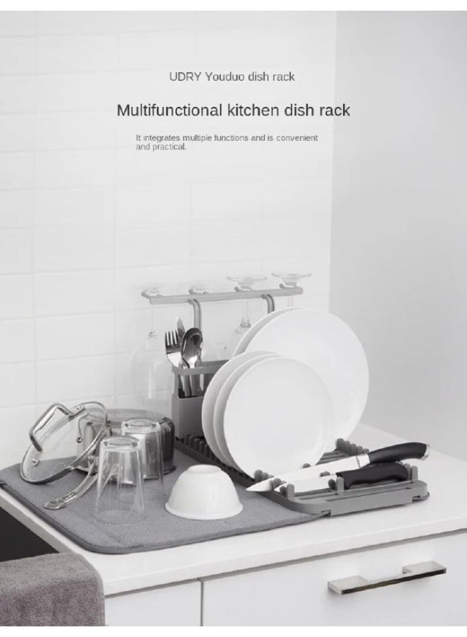 NAMA Microfiber Dish Drying Mat (2 Pack) – Super Absorbent Drying Mat with Dish and Spoon Holder, Practical and Perfect for Kitchen - Image 2