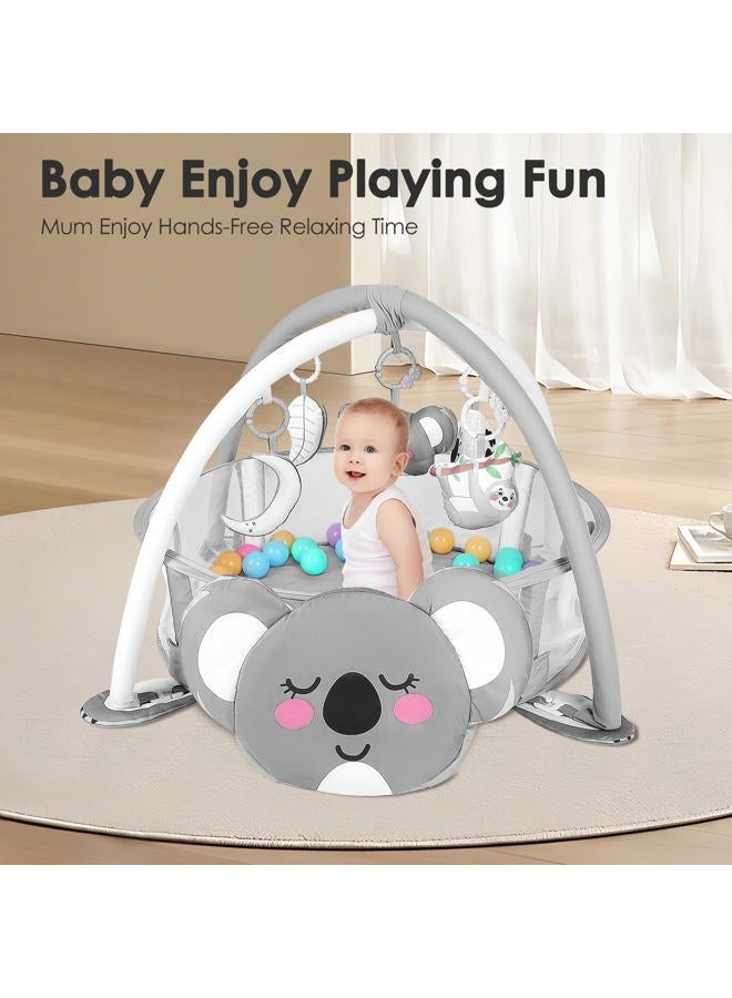 dearlomum 4-in-1 Baby Play Mat Baby Gym,Tummy Time Mat for Floor Activity Gym Ball Pit Including 30 Balls with 5 Infant Learning Sensory Baby Toys for Newborn Toddler Boy & Girl Gifts(Rainbow) - Image 3
