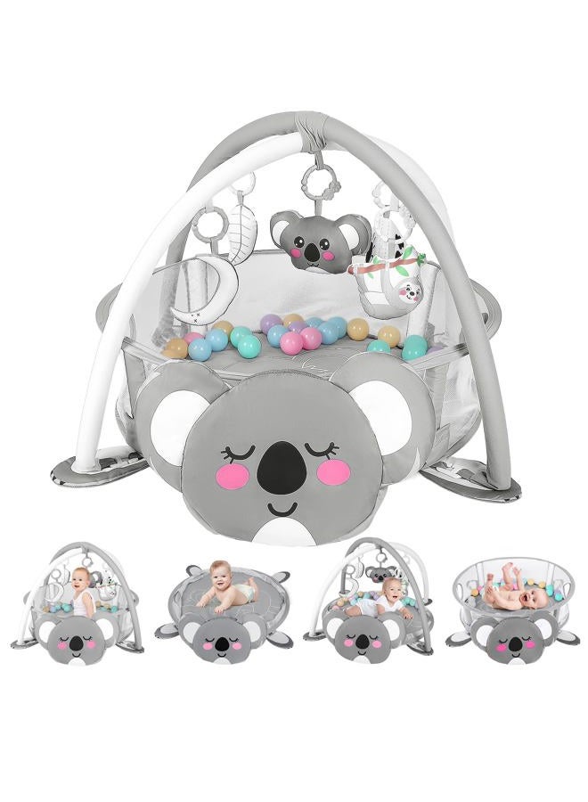 dearlomum 4-in-1 Baby Play Mat Baby Gym,Tummy Time Mat for Floor Activity Gym Ball Pit Including 30 Balls with 5 Infant Learning Sensory Baby Toys for Newborn Toddler Boy & Girl Gifts(Rainbow) - Image 1