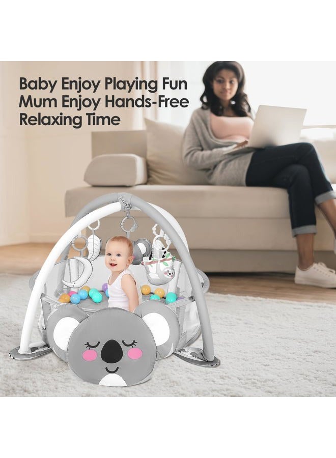 dearlomum 4-in-1 Baby Play Mat Baby Gym,Tummy Time Mat for Floor Activity Gym Ball Pit Including 30 Balls with 5 Infant Learning Sensory Baby Toys for Newborn Toddler Boy & Girl Gifts(Rainbow) - Image 4