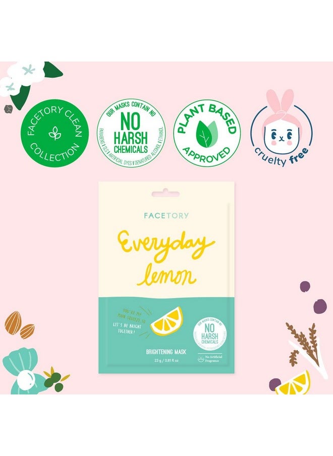 FACETORY Everyday Lemon Illuminating Sheet Mask With No Harsh Chemicals Soft Formfitting Face Mask For All Skin Types Illuminating Clarifying And Balancing (Pack Of 5)  - Image 5
