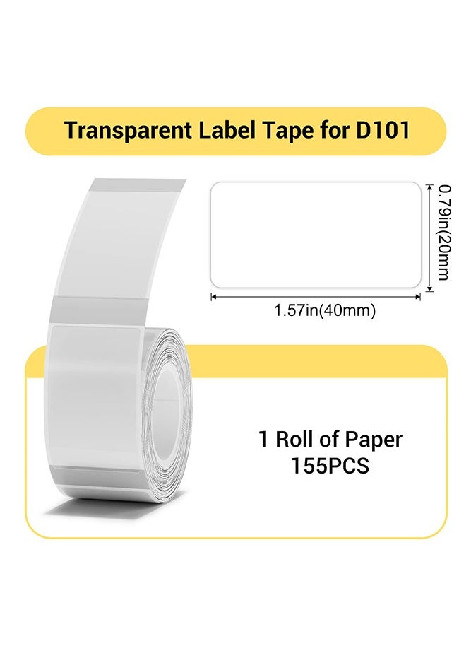 NIIMBOT D101 Label Maker Tape Waterproof Transparent Thermal Label Paper Sticker Labels for Barcode Printing 20*40mm  - Image 2