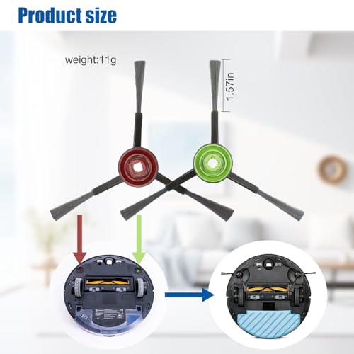 Detetap Replacement Side Brushes for ECOVACS Deebot Ozmo T8 T8+ T8 Aivi T8 AIVI+ T8 MAX T9+ T5 N8+ / N8+ N8 Pro N8 Pro + / N8 Pro+ N10 PLUS N7 OZMO 920 950 for Yeedi Vac 2 Pro Vac Max Vac Station Vacuums - Image 5