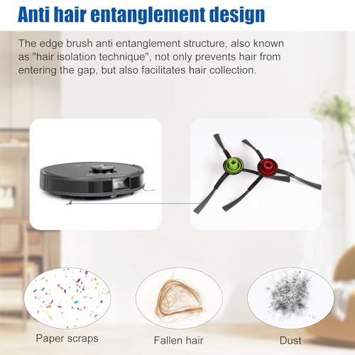 Detetap Replacement Side Brushes for ECOVACS Deebot Ozmo T8 T8+ T8 Aivi T8 AIVI+ T8 MAX T9+ T5 N8+ / N8+ N8 Pro N8 Pro + / N8 Pro+ N10 PLUS N7 OZMO 920 950 for Yeedi Vac 2 Pro Vac Max Vac Station Vacuums - Image 4