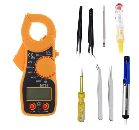 CRAFTS HAVELI Combo of Digital Meter MT87 Anti Static Tweezer 2Pc 2in 1 Tester Tweezer 2Pc Tester Soldering Pump