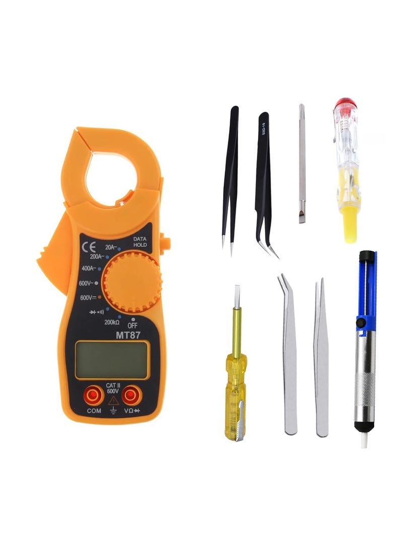 CRAFTS HAVELI CRAFTS HAVELI Combo of Digital Meter MT87 Anti Static Tweezer 2Pc 2in 1 Tester Tweezer 2Pc Tester Soldering Pump  - Image 1