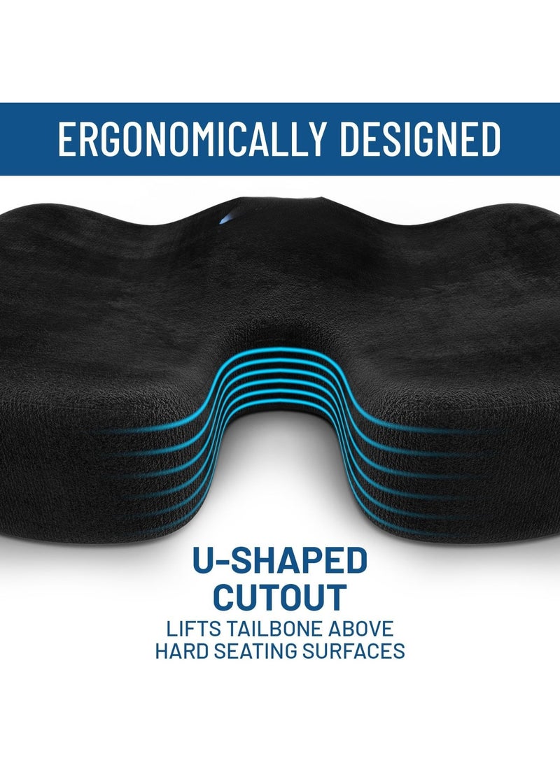 Memory Foam Seat Cushion and Lumbar Support Pillow for Office Chair, Car Seat & Gaming Chair, Ergonomic Back Support Cushion - Image 2