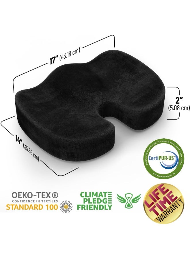 Memory Foam Seat Cushion and Lumbar Support Pillow for Office Chair, Car Seat & Gaming Chair, Ergonomic Back Support Cushion - Image 4