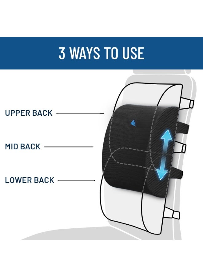 Memory Foam Seat Cushion and Lumbar Support Pillow for Office Chair, Car Seat & Gaming Chair, Ergonomic Back Support Cushion - Image 3