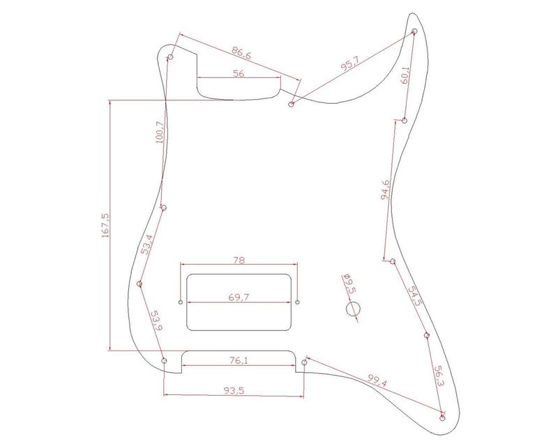 KAISH 11 Hole ST/Strat Style One Humbucker Guitar Pickguard Scratch Plate for Delonge Stratocaster/Strat Matte Black 1 Ply - Image 4
