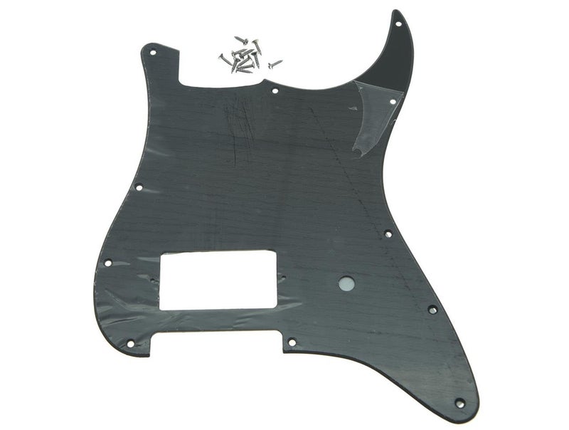 KAISH 11 Hole ST/Strat Style One Humbucker Guitar Pickguard Scratch Plate for Delonge Stratocaster/Strat Matte Black 1 Ply - Image 1