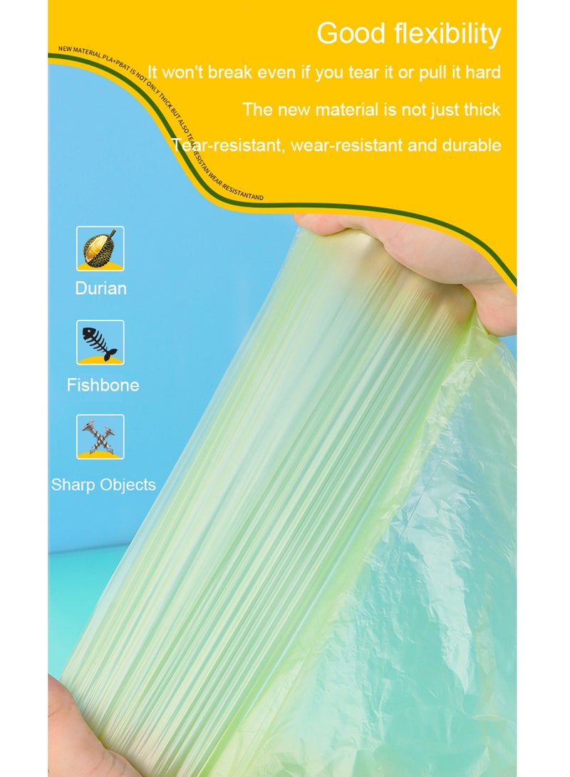 أورافلي أكياس قمامة قابلة للتحلل الحيوي وصديقة للبيئة، مقاس 45×50 سم (5 لفات، 100 قطعة)، أكياس قمامة سميكة، مناسبة للاستخدام المنزلي والمطبخي والمطاعم والمكاتب، لون أسود - Image 2