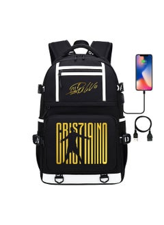 C Ronaldo CR7 Children Backpack Bag Sackpack Sports Bags with USB for Women Men Girls Boys Kids