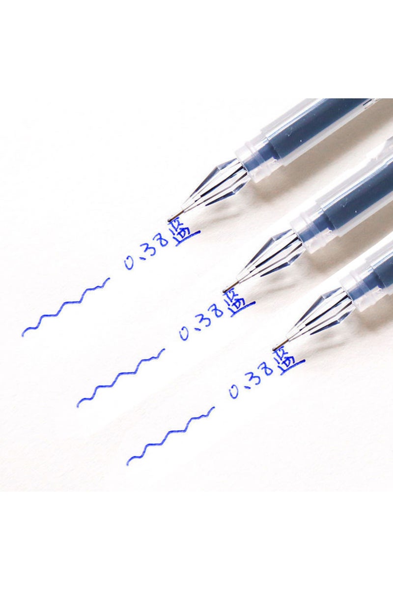 3 أقلام حبر جاف زرقاء/مختلطة برأس ماسي رفيع 0.38 مم، سعة كبيرة، حبر أسود/أزرق/أحمر، مناسبة للتوقيع في الامتحانات