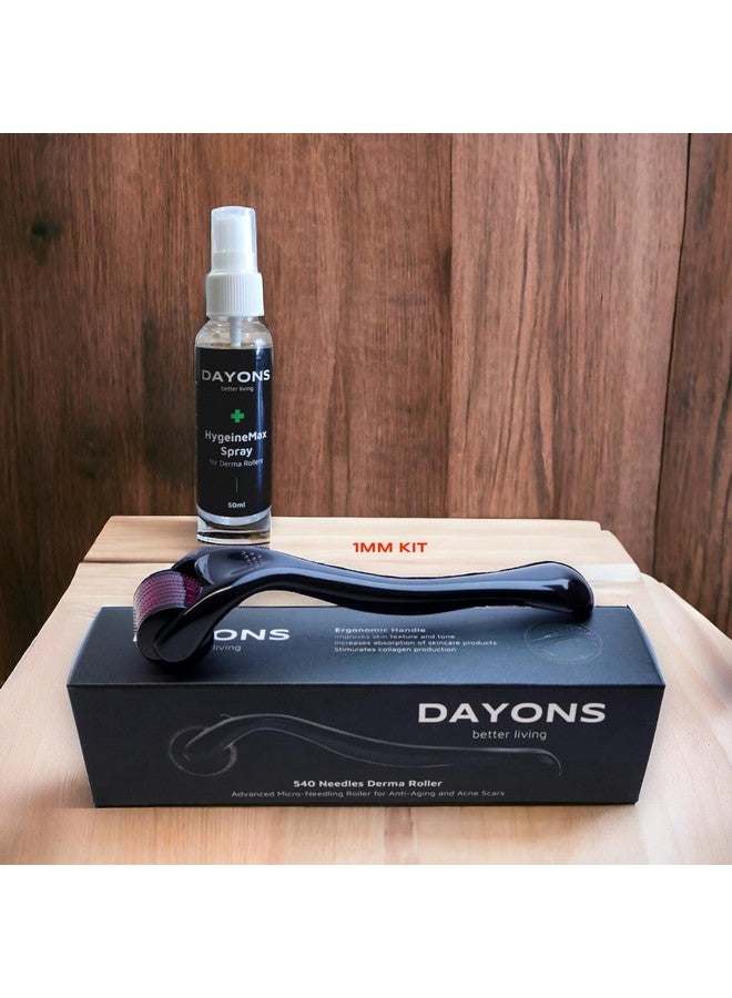 Dayons 1.0mm Derma Roller Kit for Face, Beard & Hair Growth - Micro-Needle Roller with Cleanser & Storage Case - Skin Care Tool for Acne Scars, Wrinkles & Stretch Marks (1mm Kit) - Image 2