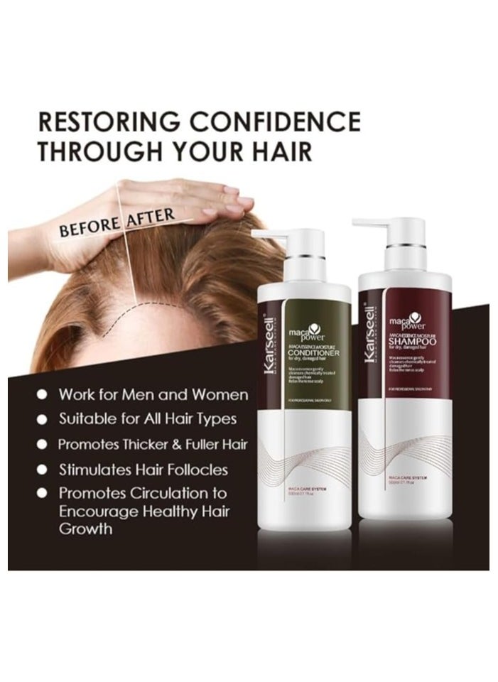 Karseell Argan Oil Repair Shampoo, Conditioner, and Hair Mask Set – Repair and Hydration Treatment for Dry and Treated Hair – Enriched with Argan Oil, Vitamins, and Antioxidants Free from Sulfates and Parabens 3-Piece Hair Care Set  - Image 2