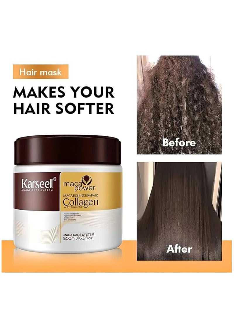 Karseell Argan Oil Repair Shampoo, Conditioner, and Hair Mask Set – Repair and Hydration Treatment for Dry and Treated Hair – Enriched with Argan Oil, Vitamins, and Antioxidants Free from Sulfates and Parabens 3-Piece Hair Care Set  - Image 5
