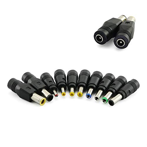 Longdex 10pcs Laptop DC Power Adapter Kits Universal 5.5 mm x 2.1 mm Power Adapter Tips Connector for Computer Notebook Power Supply Male Plug Converter - Image 1